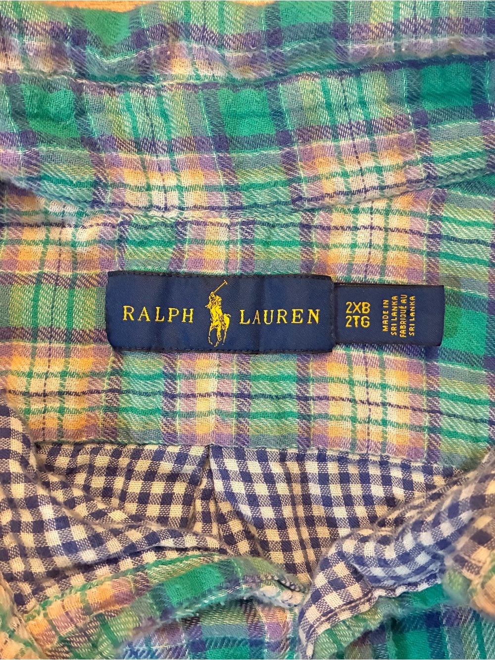 Ralph Lauren Men’s 2XB Big Flannel Plaid Button Down Shirt Blue - Picture 4 of 10